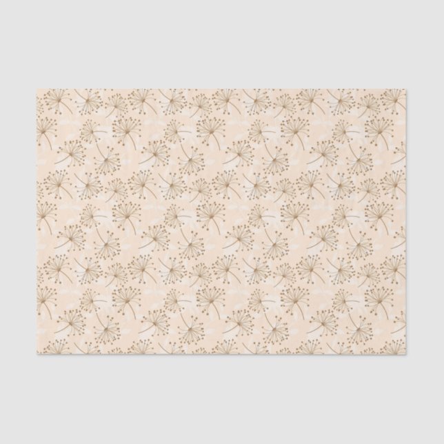 Rustic Dandelion Flower Vintage Pattern Tissue Paper (Front)