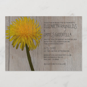 Rustic Dandelion Wedding Invitations