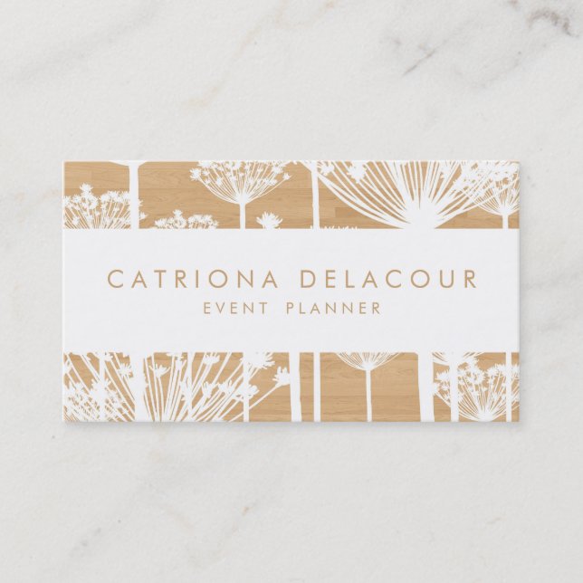 Rustic Dandelions on Wood Pattern Business Card (Front)