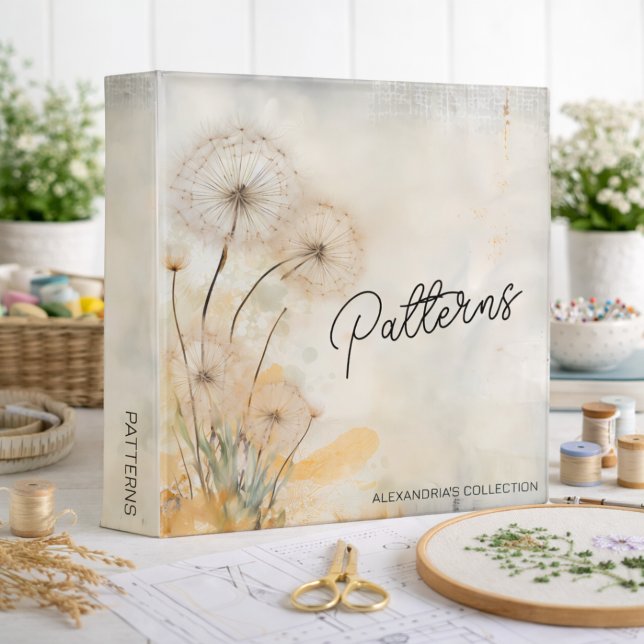 Rustic Dandelions Pattern Keeper Binder (Creator Uploaded)