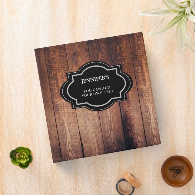 Rustic dark barn wood personalized country binder (In Situ)