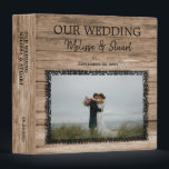 Rustic dark barn wood photo Wedding album 3 Ring B Binder<br><div class="desc">Rustic dark barn wood photo Wedding album 3 ring binder.
You can add your own photo at the front to personalize the album and make it very personal and unique.
Add your own text at the front and add the spine.</div>