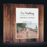 Rustic dark barn wood photo Wedding album Binder<br><div class="desc">Rustic dark barn wood photo Wedding album.
You can add your own photo  at the front,  text and names and create a very personal and unique wedding album.</div>