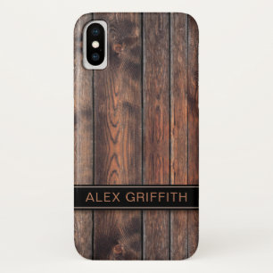 Rustic Dark Brown Faux Wood Case-Mate iPhone Case