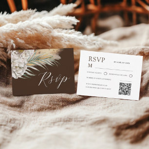 Rustic Dark Brown Watercolor Floral RSVP