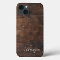 Rustic Dark Brown Wood Look iPhone / coque ipad