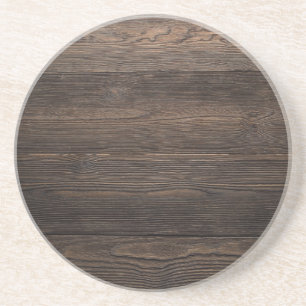 Rustic Dark brown WOOD LOOK texture Coaster