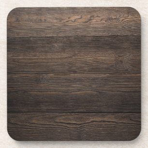 Rustic Dark brown WOOD LOOK texture Coaster