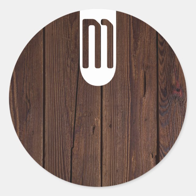 Rustic Dark Brown Wood Wooden Fence Country Style Classic Round Sticker (Front)