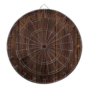 Rustic Dark Brown Wood Wooden Fence Country Style Dartboard
