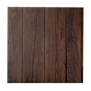 Rustic Dark Brown Wood Wooden Fence Country Style Tile
