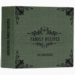 Rustic Dark Green Background Black Frame Binder