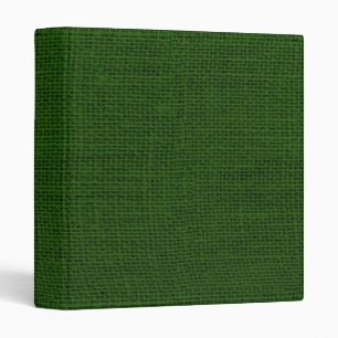 Rustic Dark Green Burlap Texture Binder