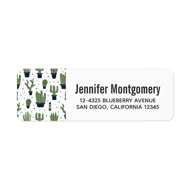 Rustic Dark Green Cactus Desert Pattern (Front)