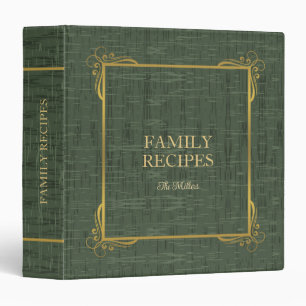 Rustic Dark Green With Gold Frame 4 Binder