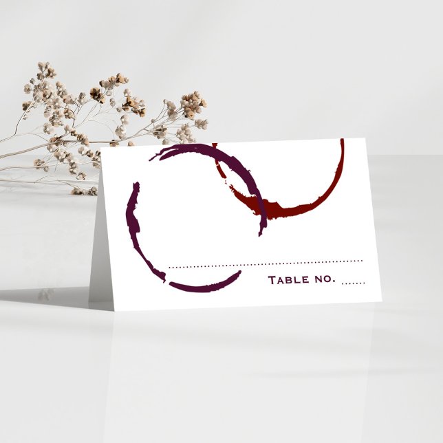 Rustic Dark Red Wine Stain Wedding Place Card (Creator Uploaded)