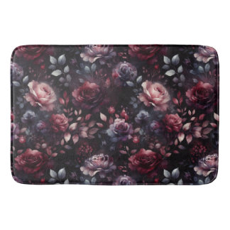 Rustic Dark Roses Bath Mat