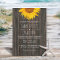 Rustic Dark Wood Background Sunflower Wedding