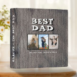 Rustic Dark Wood Best Dad Photo Album Binder<br><div class="desc">Rustic Dark Wood Best Dad Photo Album 3 ring binder. Rustic dark wood background and 3 family photos on the cover - add 3 photos and your names. A lovely keepsake for a father. Gift for Father's day,  birthday or Christmas.</div>