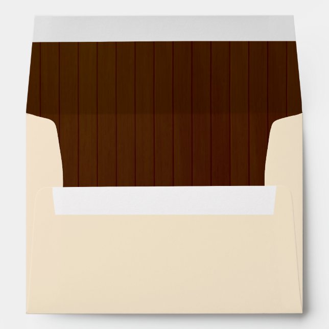 Rustic Dark Wood Floral Butterfly Wedding Envelope (Back (Bottom))