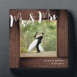 Rustic Dark Wood Mr. & Mrs. Wedding Photo Frame<br><div class="desc">This design features a faux rustic wood "frame." Click the customize button for more flexibility in modifying the text. Variations of this design, different paper types, as well as coordinating products are available in our shop, zazzle.com/store/doodlelulu. Contact us if you need this design applied to a specific product to create...</div>
