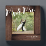 Rustic Dark Wood Mr. & Mrs. Wedding Photo Frame<br><div class="desc">This design features a faux rustic wood "frame." Click the customize button for more flexibility in modifying the text. Variations of this design, different paper types, as well as coordinating products are available in our shop, zazzle.com/store/doodlelulu. Contact us if you need this design applied to a specific product to create...</div>
