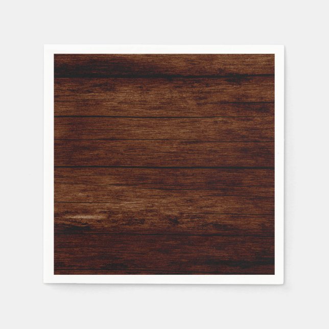 Rustic Dark Wood Napkin (Front)