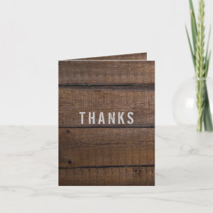 Rustic Dark Wood Thank You From Groom Card