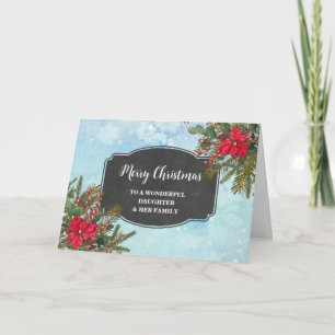 Rustic Daughter & Family Merry Christmas Card