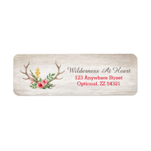 Rustic Deer Antler Bohemian Floral Adresse de reto