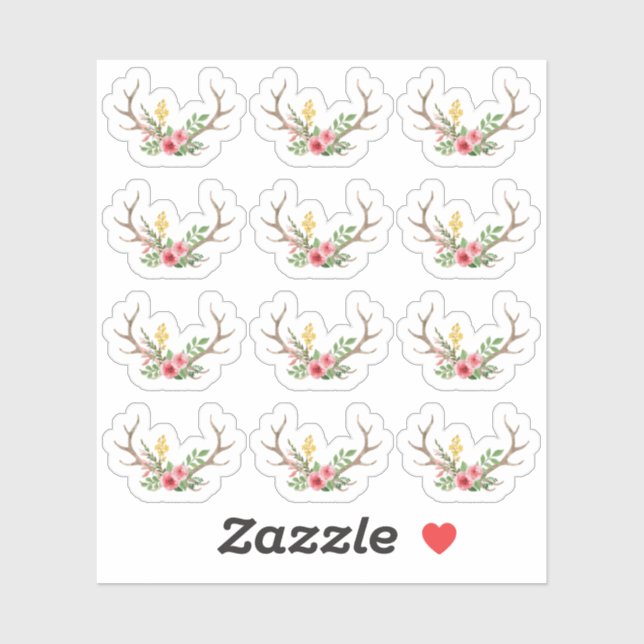 Rustic Deer Antler Bohemian Floral Planner Sheet (Sheet)
