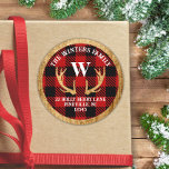 Rustic Deer Antlers Buffalo Plaid Address Label<br><div class="desc">This rustic return address label features deer antlers in faux wood on a background of red and black buffalo plaid! Click the customize button for more flexibility in adding/modifying the text and/or graphics! Variations of this design as well as coordinating products are available in our shop, zazzle.com/store/doodlelulu. Contact us if...</div>