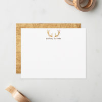 Rustic Deer Antlers Hunting Hunter Custom Name