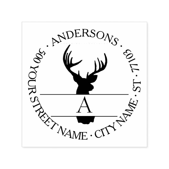 Rustic Deer Antlers Return Address Self-inking Stamp (Design)
