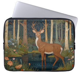 Rustic deer boho woodland forest greenery laptop sleeve