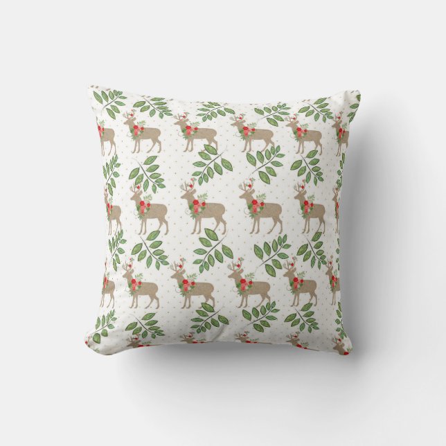 Rustic Deer Christmas Pillows (Front)
