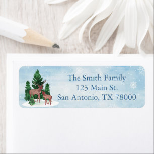 Rustic Deer Christmas Return Address