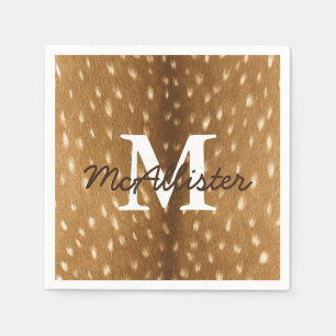 Rustic Deer Fawn Hide Personalized Napkin
