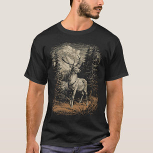 Rustic Deer Graphic Women Men T-Shirt