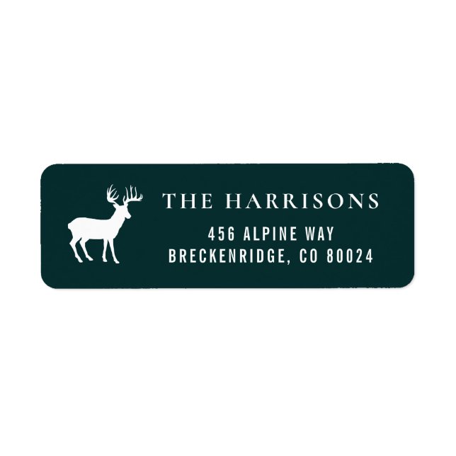 Rustic Deer Green Adresse de retour (Devant)