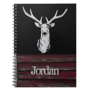 Rustic Deer Hunting Buck Name Antlers Notebook