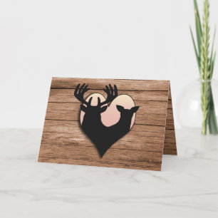 Rustic Deer Silhouette Hunting Valetines Day Card