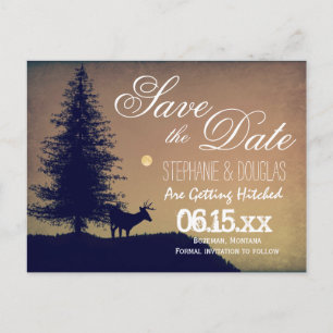 Rustic Deer Tree Country Save the Date Postcards