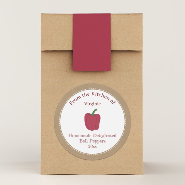 Rustic Dehydrated Bell Peppers Label Sticker (Rustic Dehydrated Bell Peppers Label Sticker)