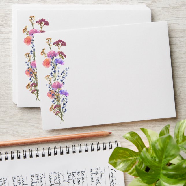 Rustic Delicate Acrylic Floral Bouquet Envelope (Stacked)