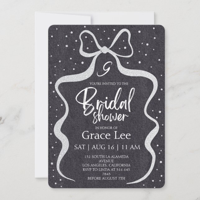 Rustic Denim Bridal Shower Invitation (Front)