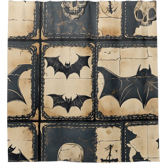 Rustic Denim Halloween Patchwork Pattern (Front)