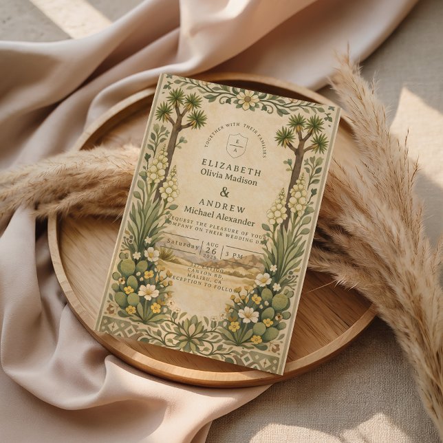 Rustic Desert Botanical Wedding Invitation (Creator Uploaded)