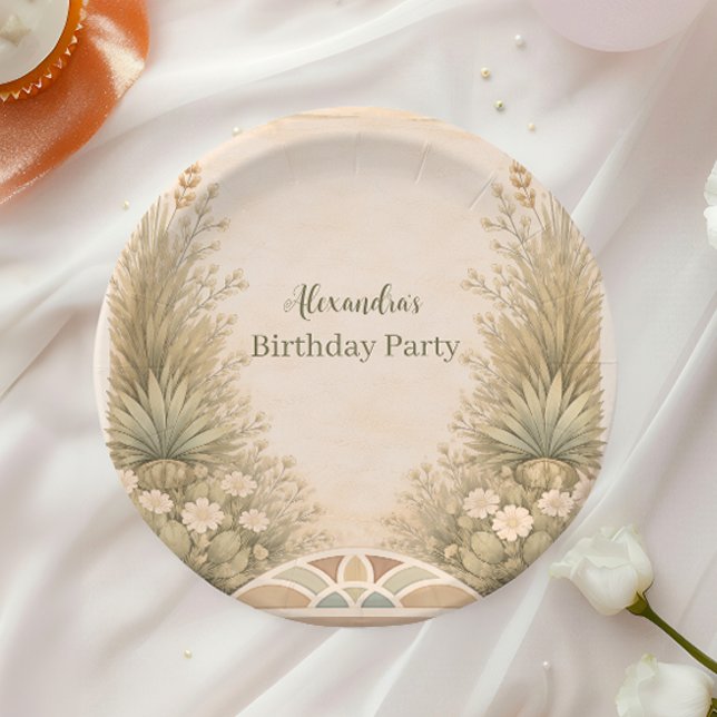 Rustic Desert Meadow Birthday Paper Plate (Creator Uploaded)