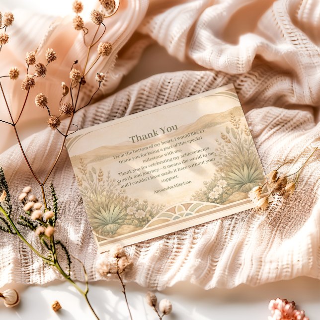 Rustic Desert Meadow Birthday Thank You Card (Creator Uploaded)